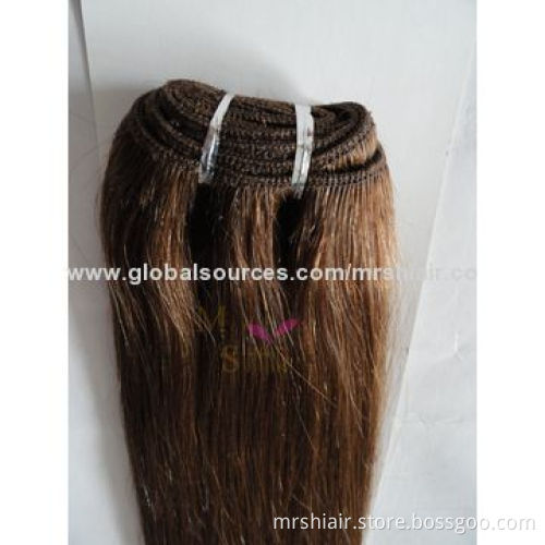 20-Inch Color 8# Silk Straight Brazilian Remy Hair Weaves